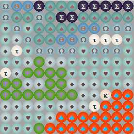 Схема вышивки бисером на ткани с реверсивным цветом символов