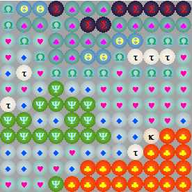 Схема вышивки бисером на ткани с цветами символов, настроенными пользователем